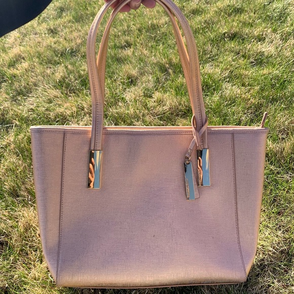 Vince Camuto Rose Gold Metallic Tote Purse - Picture 1 of 9